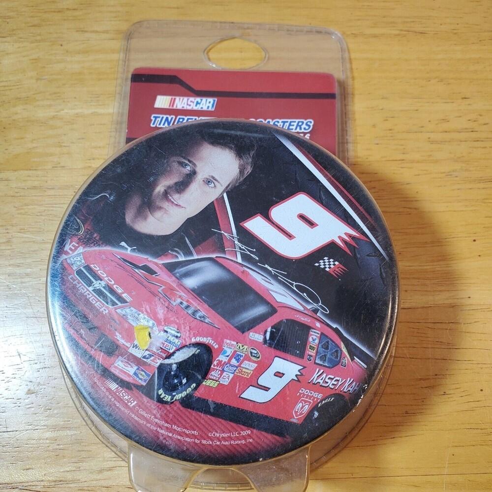 Nascar Tin Beverage Coasters #9 Kasey Kahne 6 Coasters In Tin